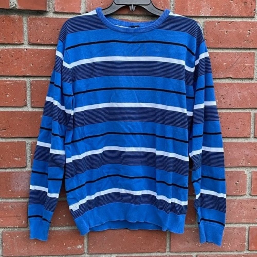 Men's Size Large Striped Pull Over Sweater by Ocean Current